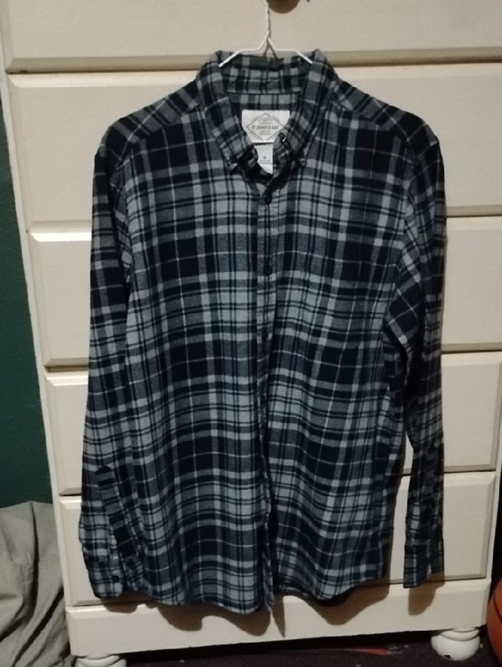 St. John's Bay Black & Gray Plaid Button-Down Shirt